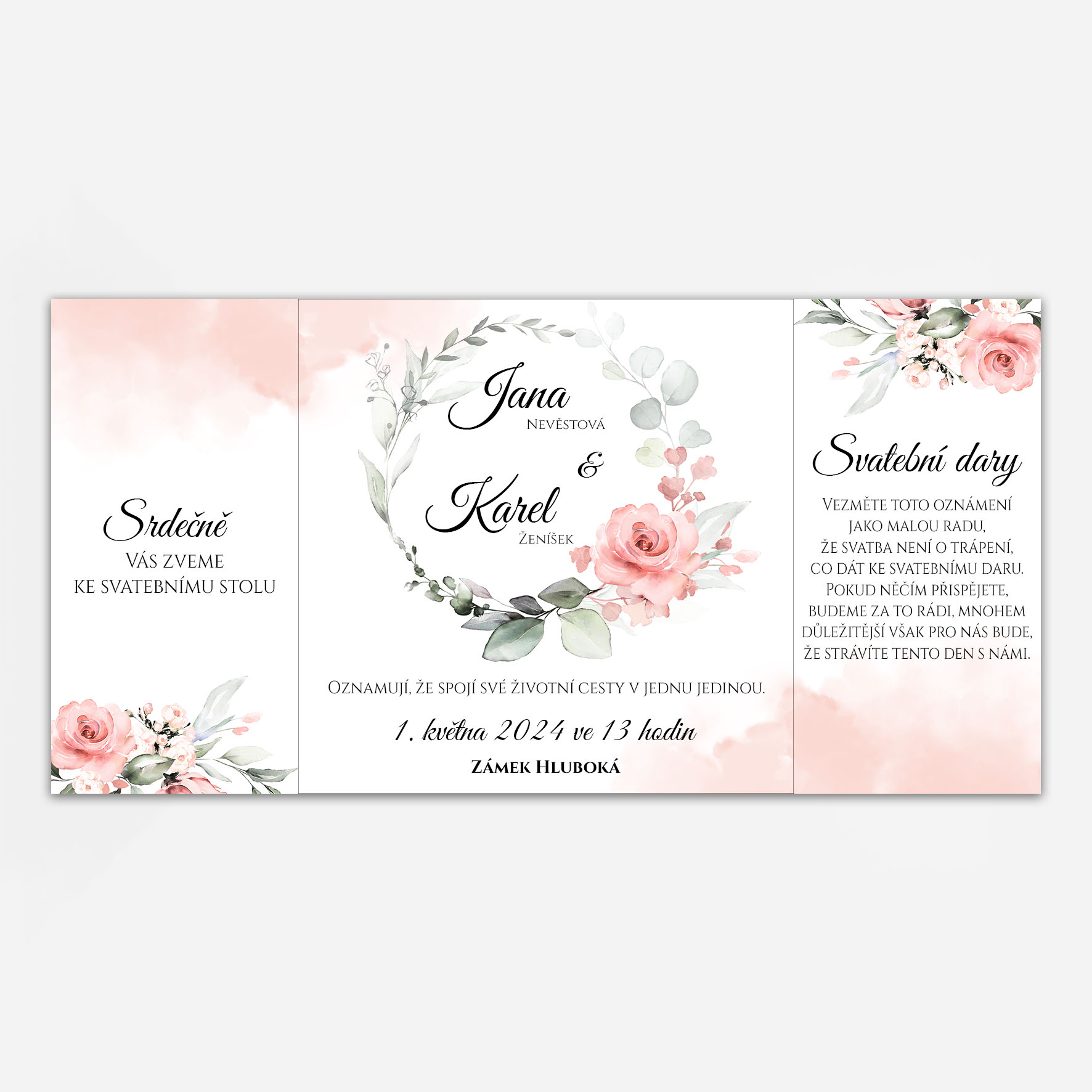 Otevírací svatební oznámení