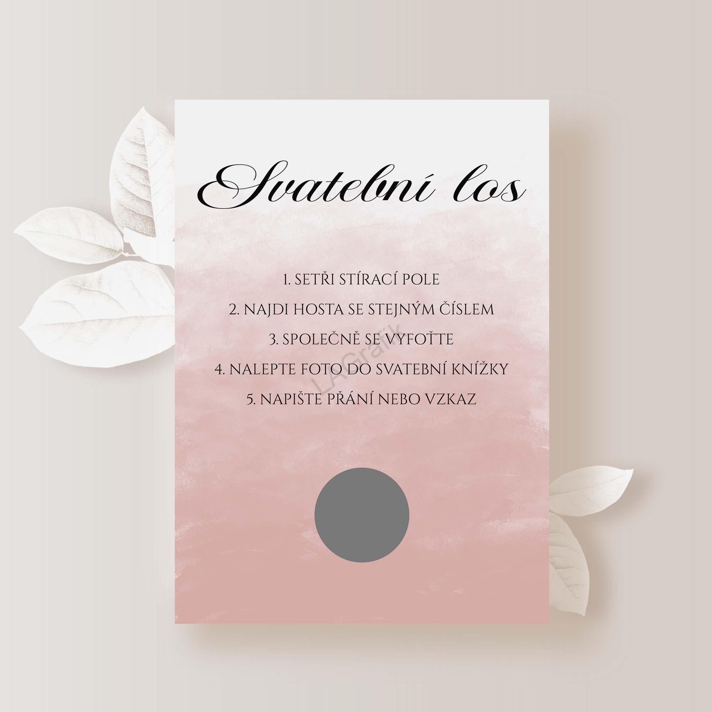 Svatební los DUSTY ROSE 2ks (1 pár) | STŘÍBRNÉ KOLEČKO