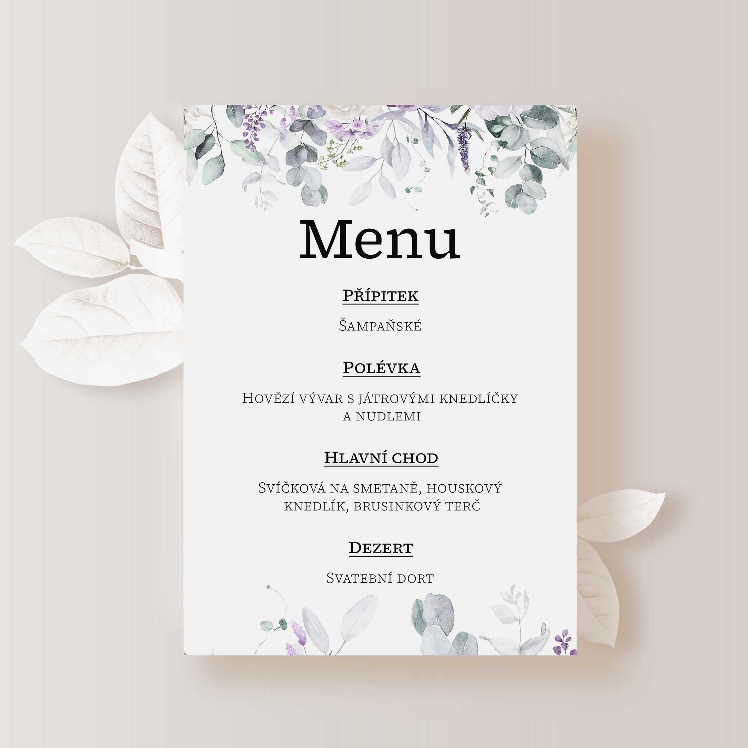 Svatební menu FIALOVÁ HARMONIE No.2