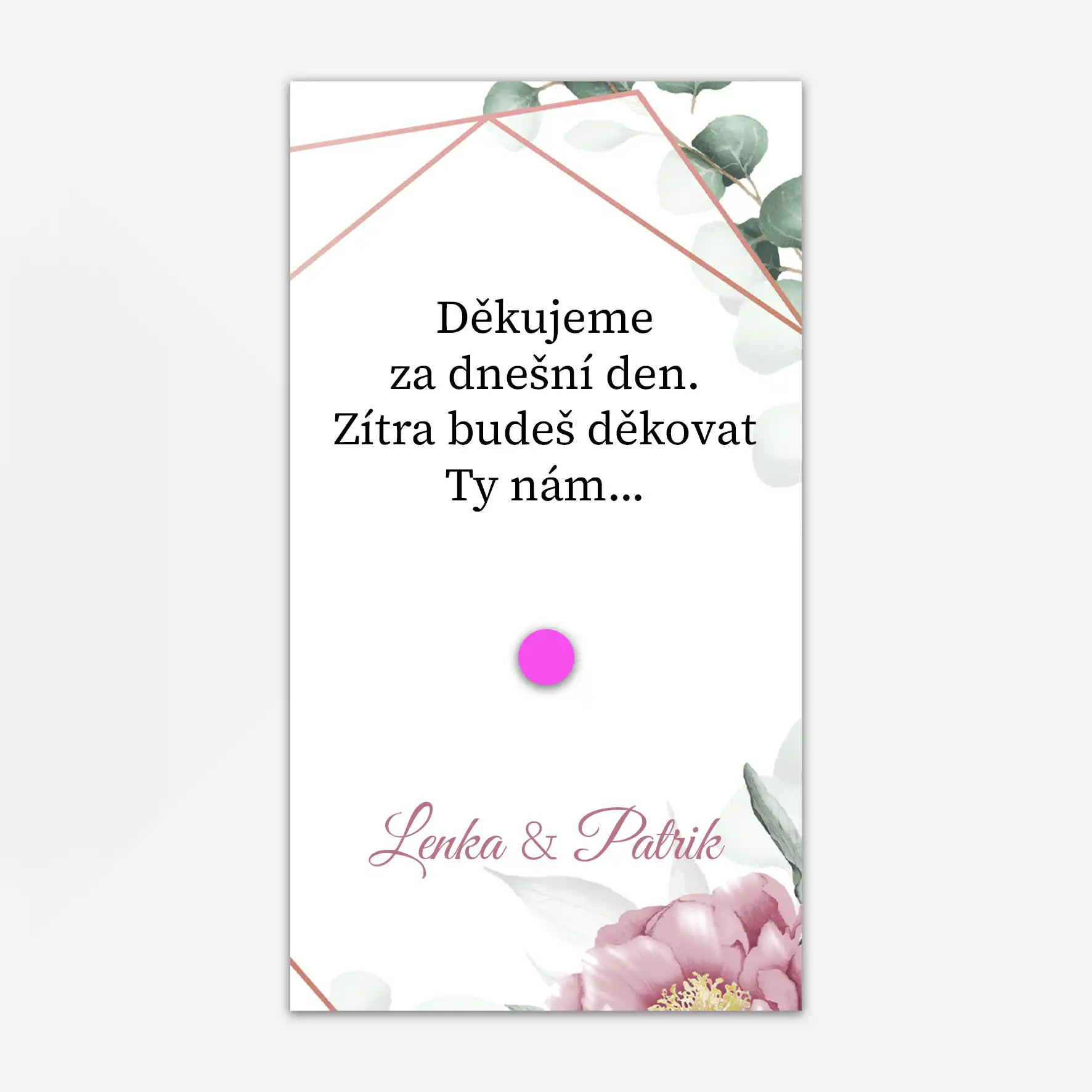 Kartička na Ibalgin EUCALYPTUS S PIVOŇKAMI | 10 x 5,5cm