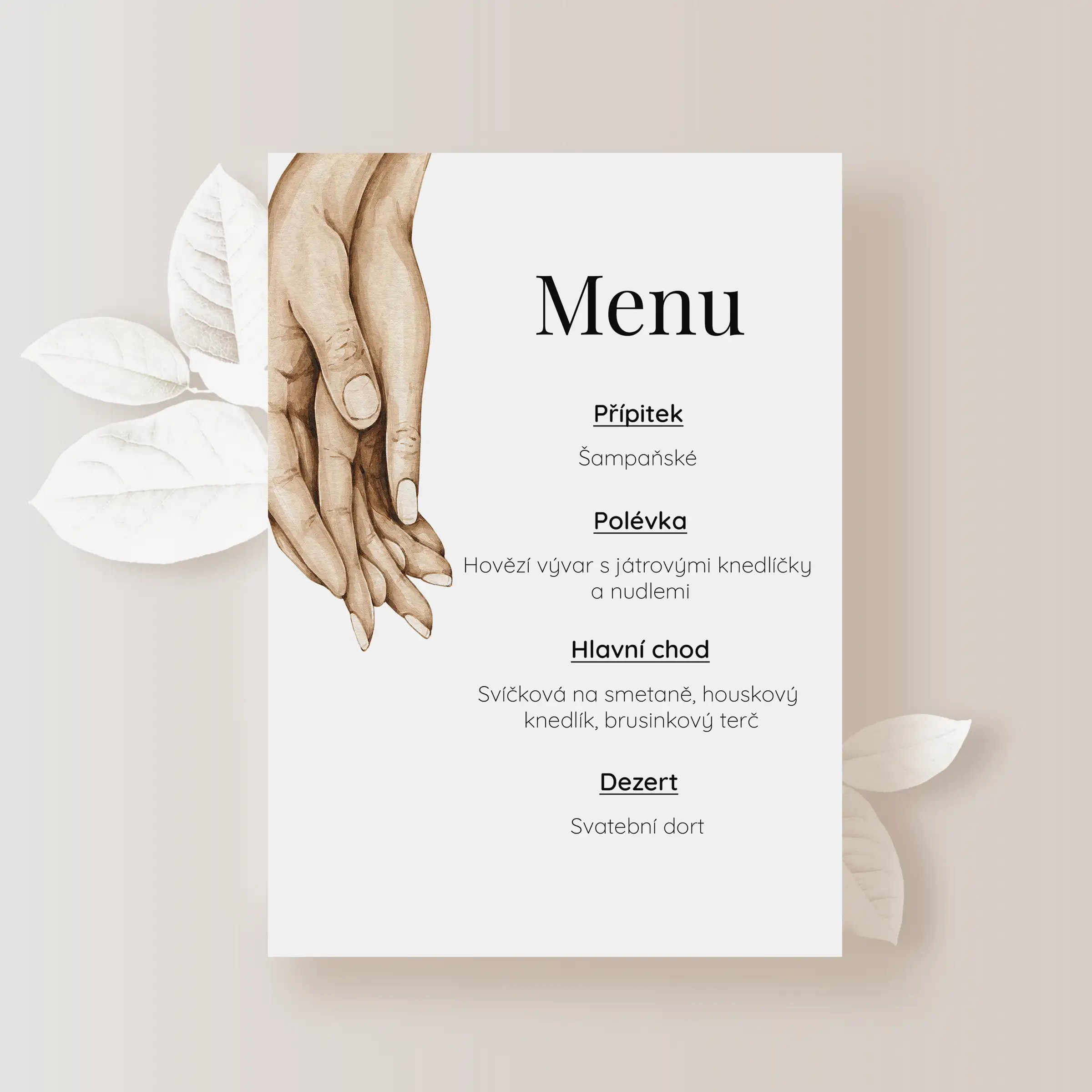 Svatební menu ILUSTROVANÉ RUCE