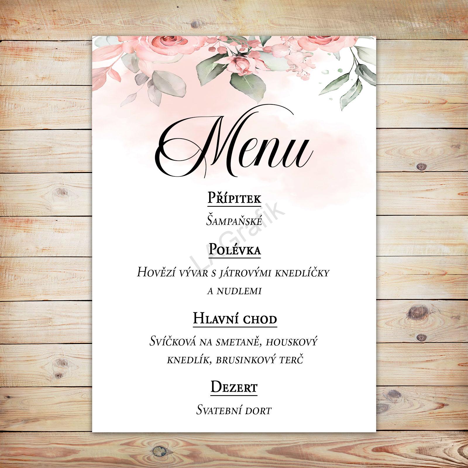 Svatební menu PINK ROSE No.2