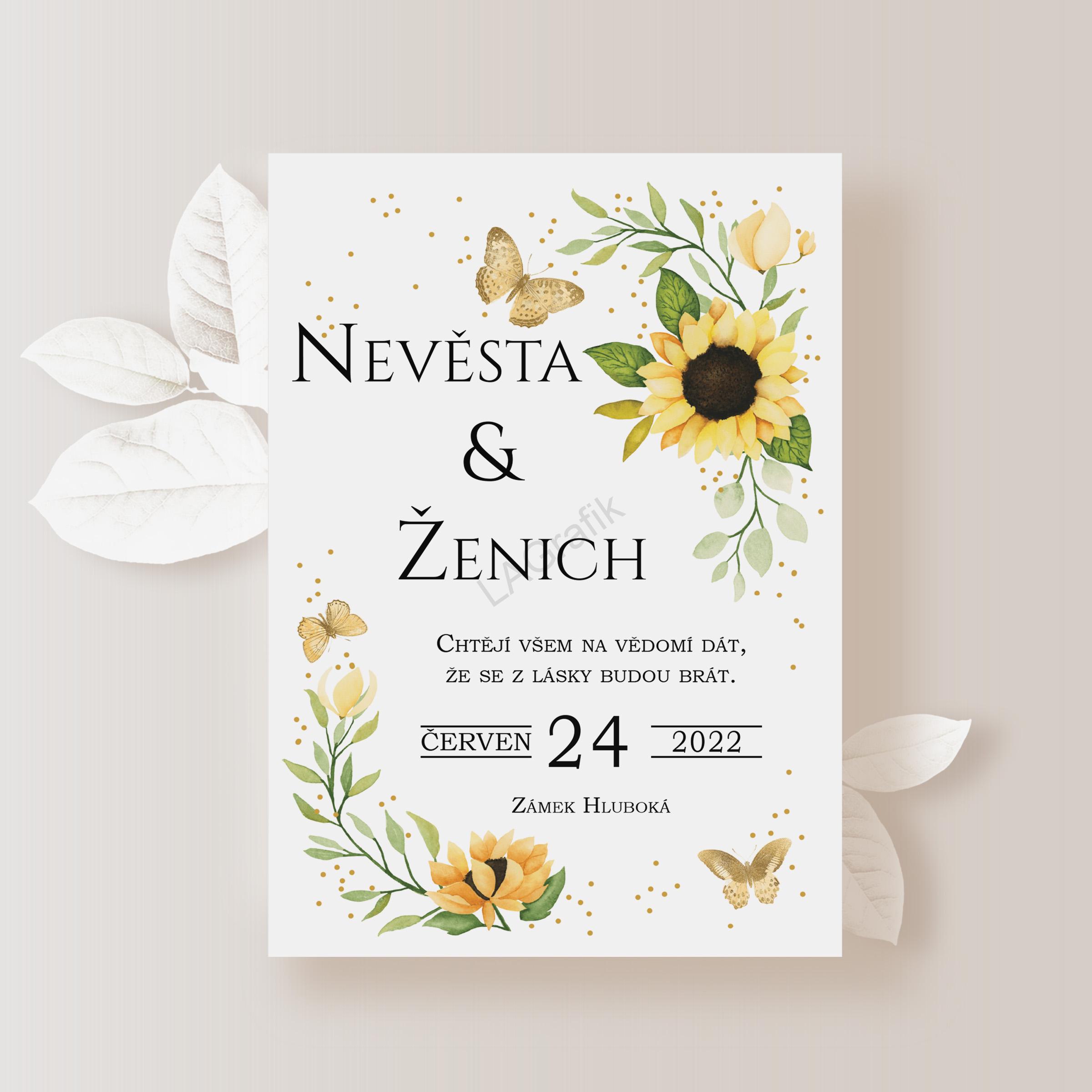Svatební oznámení SLUNEČNICE No.2 | A6