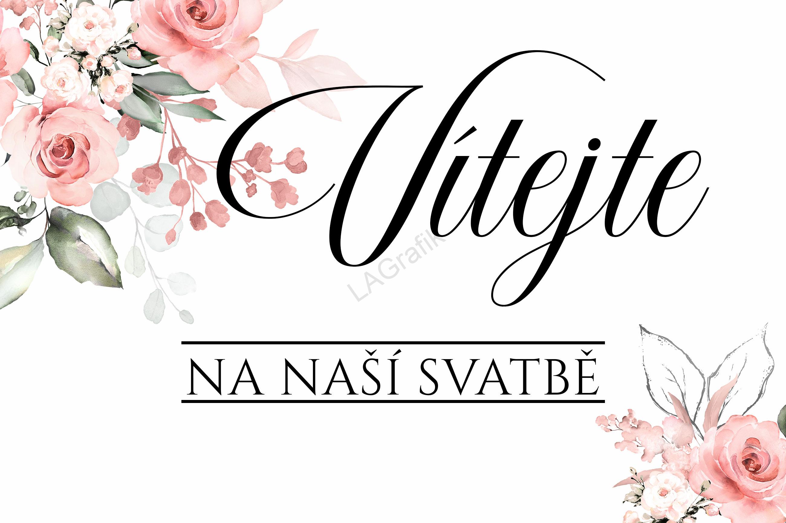 Uvítací tabule PINK ROSE No.2