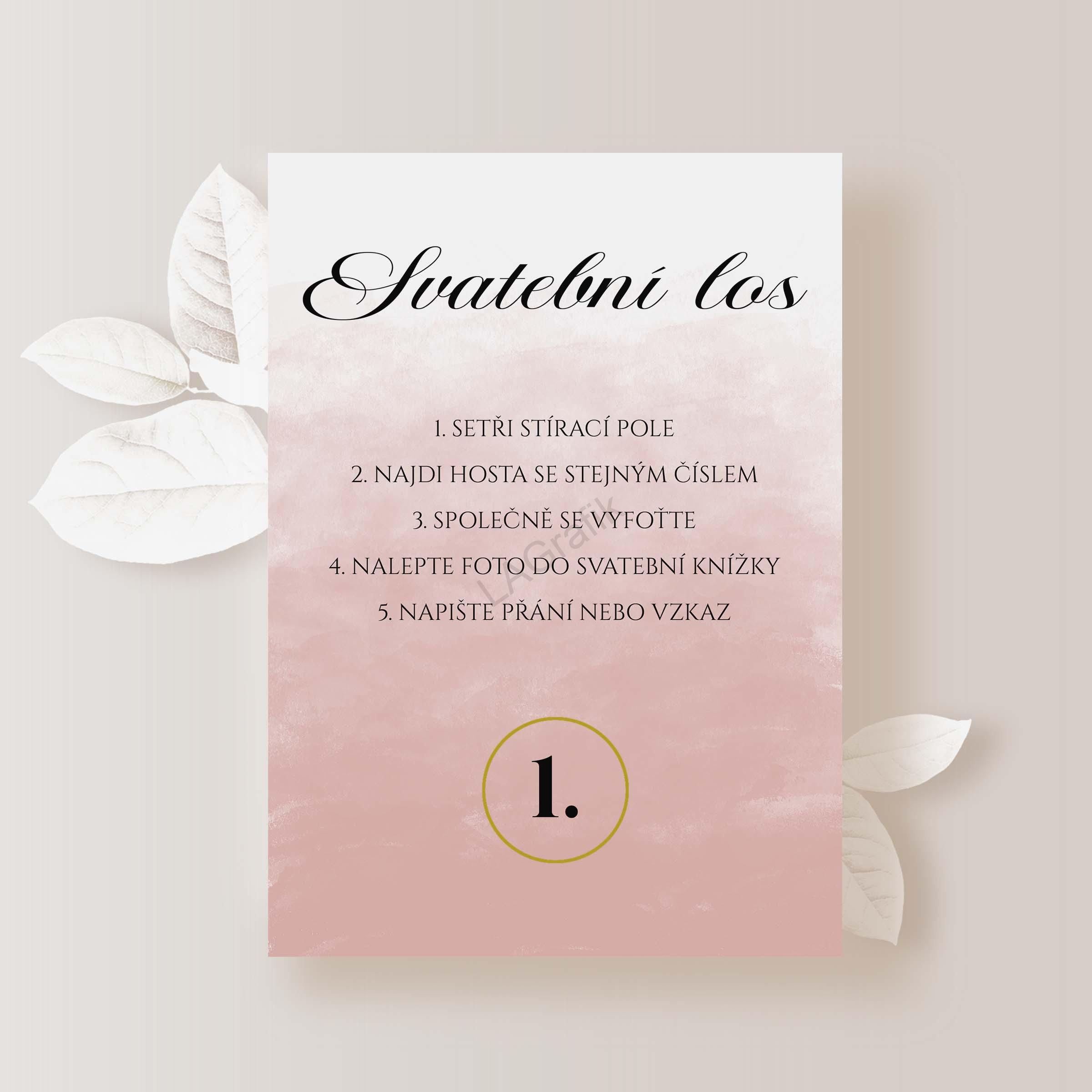 Svatební los DUSTY ROSE 2ks (1 pár) | ZLATÉ KOLEČKO