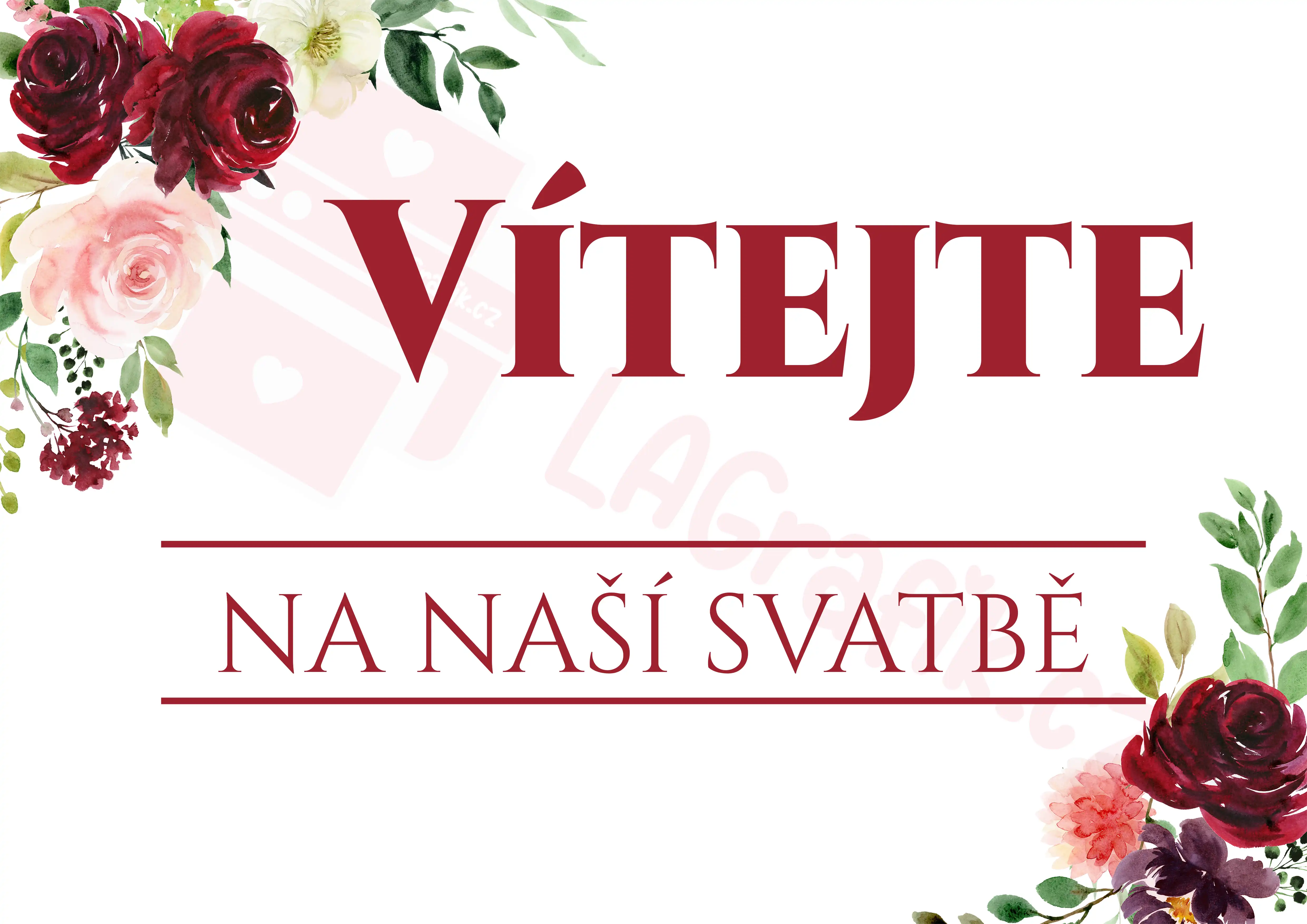 Uvítací tabule BORDÓ - VÍNOVÁ