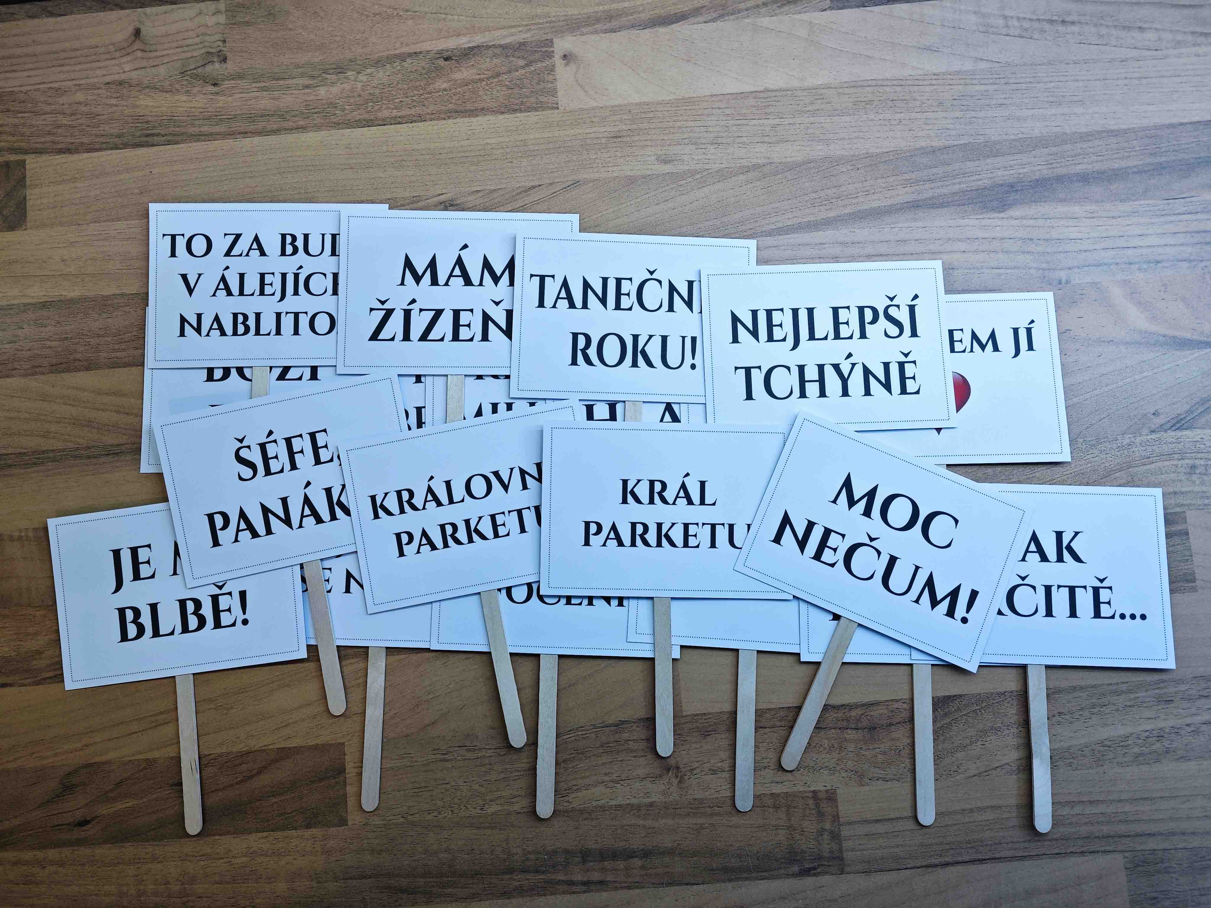Obdélníčky s VLASTNÍMI hláškami 20ks - BÍLÉ