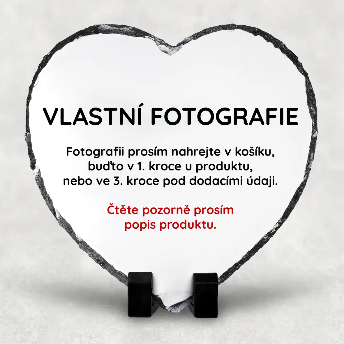 Žulová deska 14x14cm ve tvaru SRDCE | VLASTNÍ FOTOGRAFIE