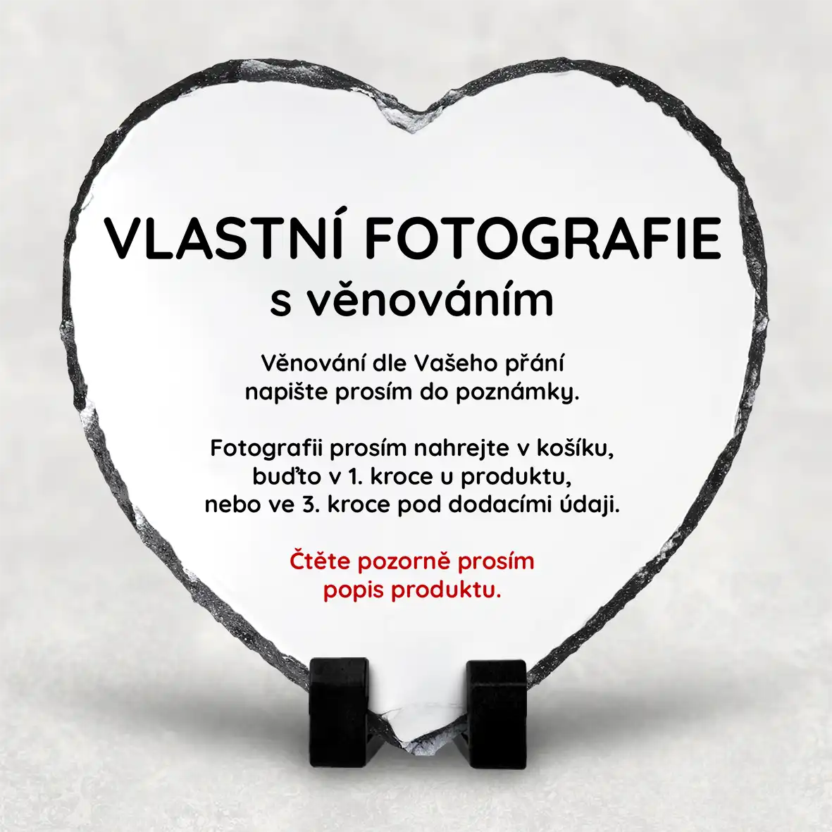 Žulová deska 14x14cm ve tvaru SRDCE | VLASTNÍ FOTOGRAFIE s věnováním