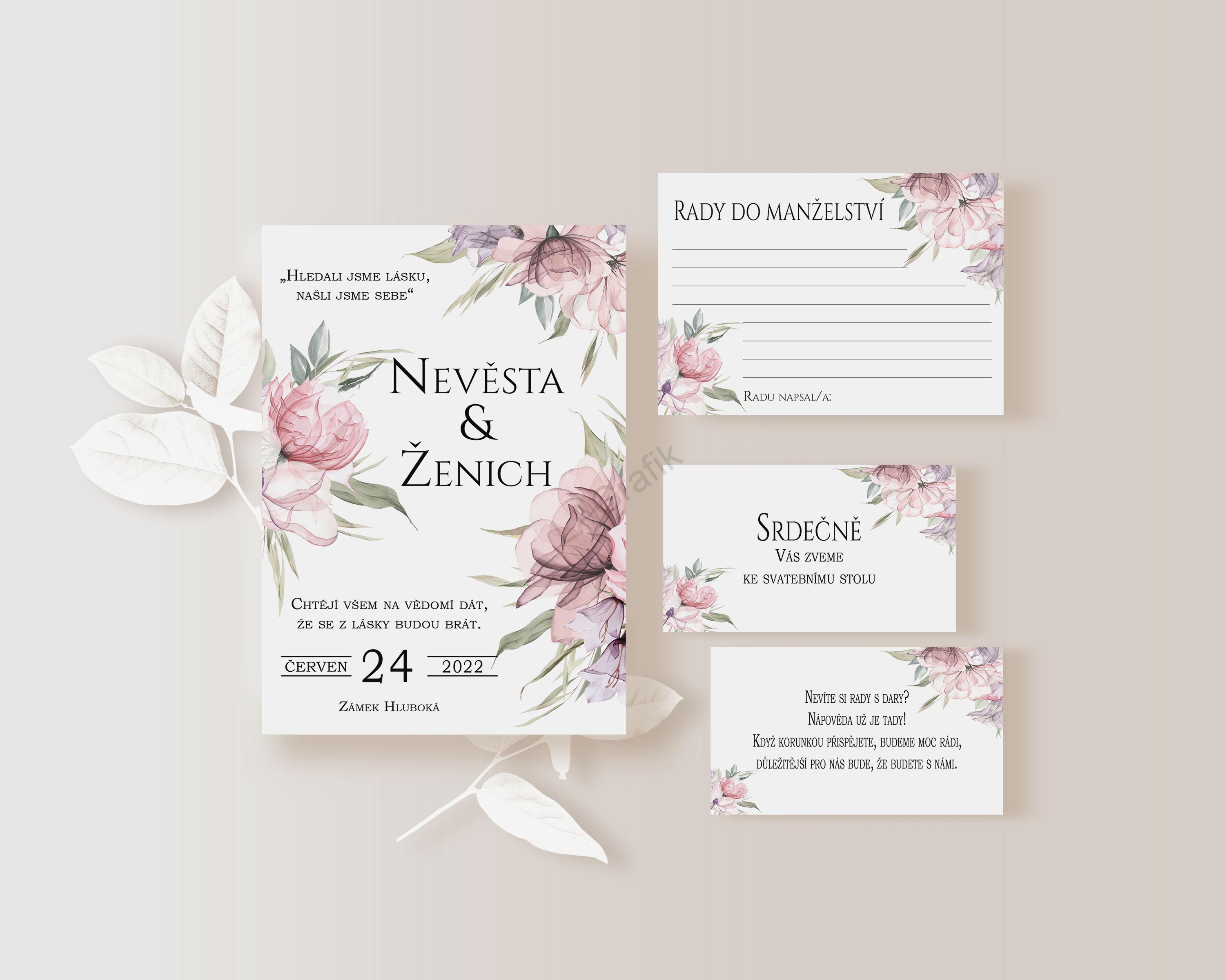 Pozvánka ke svatebnímu stolu 10 x 5cm LG02