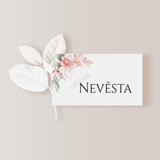 Jmenovka PINK ROSE No.2 | Kartička