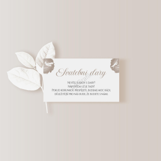 Kartička o darech 10 x 5cm HOLUBICE