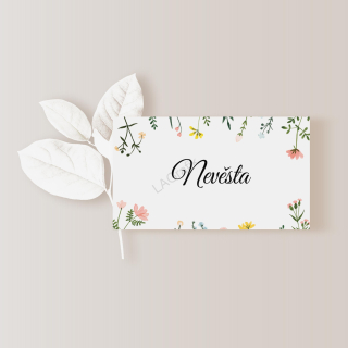 Jmenovka LUČNÍ KVÍTÍ | Kartička