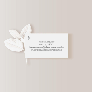 Kartička o darech 10 x 5cm JEDNODUCHÁ No.2