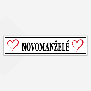 SPZ "NOVOMANŽELÉ" s červenými srdíčky