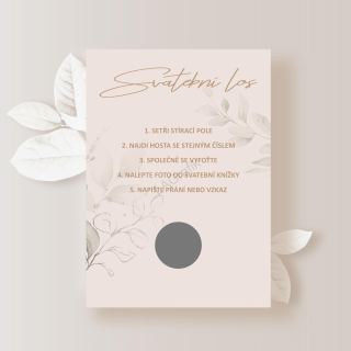 Svatební los BÉŽOVÁ 2ks (1 pár) | STŘÍBRNÉ KOLEČKO
