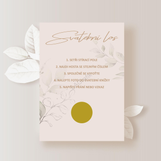 Svatební los BÉŽOVÁ 2ks (1 pár) | ZLATÉ KOLEČKO