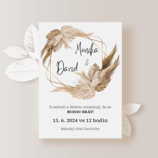 Svatební oznámení PAMPOVÁ TRÁVA No.1 | A6