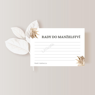 Rady do manželství 10 x 7cm PAMPOVÁ TRÁVA No.1