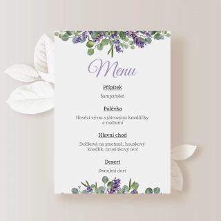 Svatební menu EUCALYPTUS S LEVANDULÍ