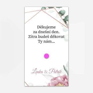 Kartička na Ibalgin EUCALYPTUS S PIVOŇKAMI | 10 x 5,5cm