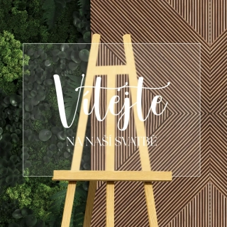PLEXI Uvítací tabule | Vítejte na naší svatbě | 60 x 38cm