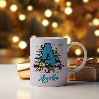 Hrnek 330ml | Modré písmeno "A"