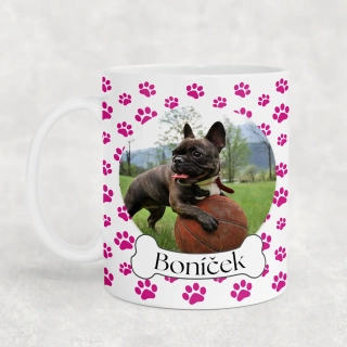 Hrnek s vlastní fotografií 330ml | RŮŽOVÉ TLAPKY