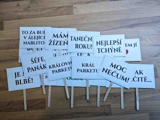 Obdélníčky s hláškami 20ks - BÍLÉ