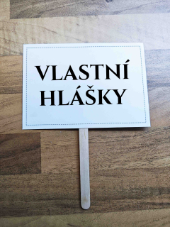 Obdélníčky s VLASTNÍMI hláškami 20ks - BÍLÉ
