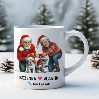 Hrnek 330ml | BABIČKA S DĚDOU, PEJSKEM A KOČIČKOU se jmény 18