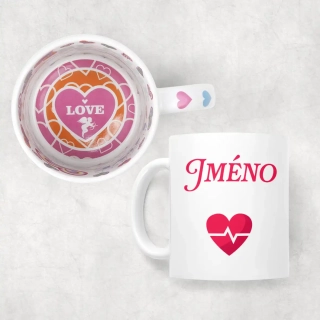 Hrnek s vnitřním potiskem "LOVE" | SRDÍČKO A VLASTNÍ JMÉNO