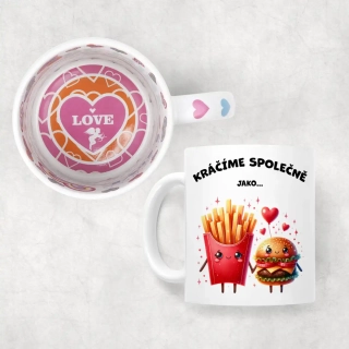 Hrnek s vnitřním potiskem "LOVE" | HRANOLKY A BURGER