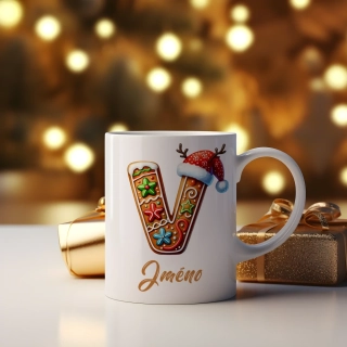 Hrnek 330ml | Perníčkové písmeno "V"