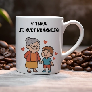 Hrnek 330ml | S TEBOU JE SVĚT KRÁSNĚJŠÍ - Chlapeček