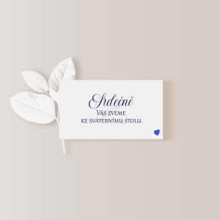 Pozvánka ke svatebnímu stolu 10 x 5cm NÁMOŘNÍ MODRÁ No.1