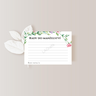 Rady do manželství 10 x 7cm KVĚTINY No.2