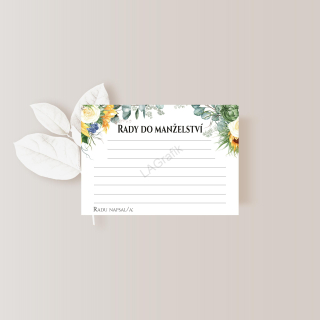 Rady do manželství 10 x 7cm SLUNEČNICE No.1