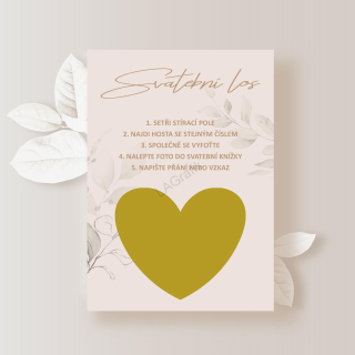 Svatební los BÉŽOVÁ 2ks (1 pár) | ZLATÉ SRDCE