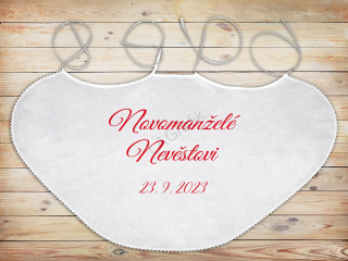 Bryndák pro novomanželé | Lemovaný paličkovanou krajkou