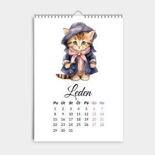Dětský kalendář 2025 | Kreslené kočičky