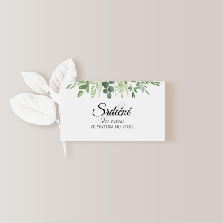Pozvánka ke svatebnímu stolu 10 x 5cm EUCALYPTUS No.3